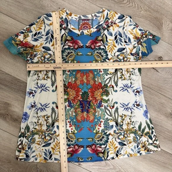 Johnny Was The Janie Favorite Short Sleeve Crew Neck Swing Tee Large - Picture 7 of 7